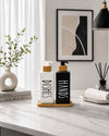 Ceramic Soap & Lotion Dispenser Set with Bamboo Tray