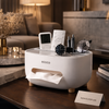 Modern Tissue Box Organizer with Phone Stand & Multi-Compartment Storage