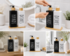 Ceramic Soap & Lotion Dispenser Set with Bamboo Tray
