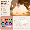 Cute Rabbit LED Night Lamp – Soft Silicone RGB Touch Sensor Bedside Light
