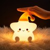 Cute Star Silicone Night Light – Tap Control Rechargeable LED Bedside Lamp for Kids & Baby Room