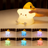 Cute Star Silicone Night Light – Tap Control Rechargeable LED Bedside Lamp for Kids & Baby Room